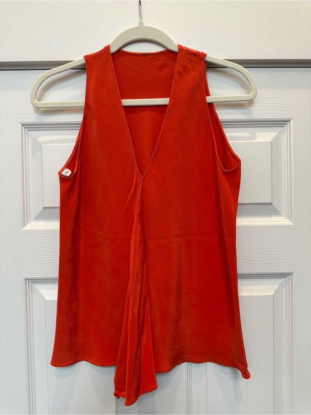 Sleeveless Orange V-Neck Women's Top
